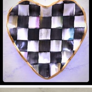 Mackenzie Childs Courtly Check Heart dish